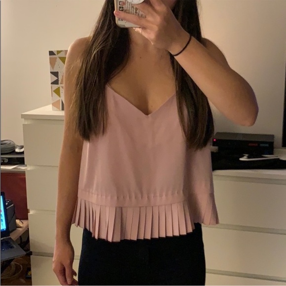 NWOT French Connection Crepe Pleated Tank Top Cami in Light Pink Size M - Picture 14 of 14